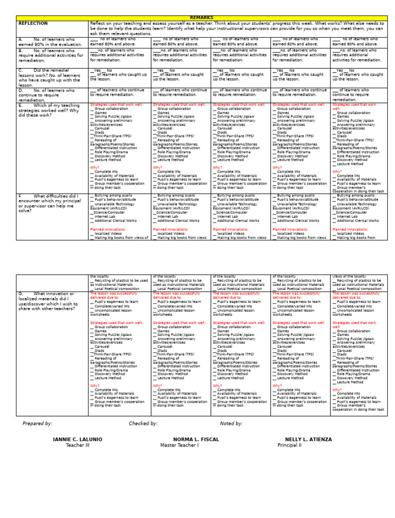REMARKS | PDF | Cognition | Teaching