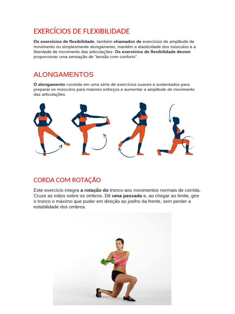 Exercícios de Flexibilidade e Alongamento | PDF