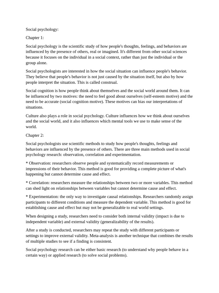 Introduction to Social Psychology Concepts | PDF | Attitude (Psychology ...