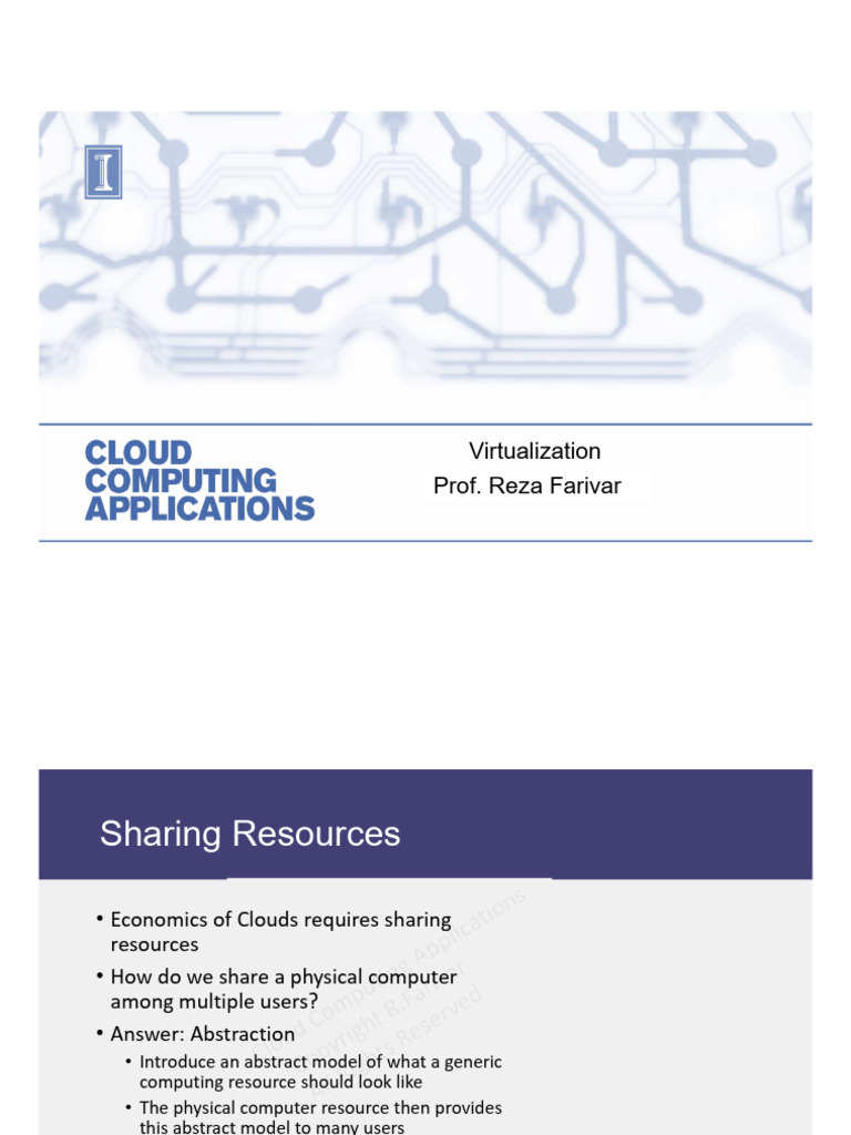 Cs498 Week 13 Slide | PDF | Virtualization | Operating System