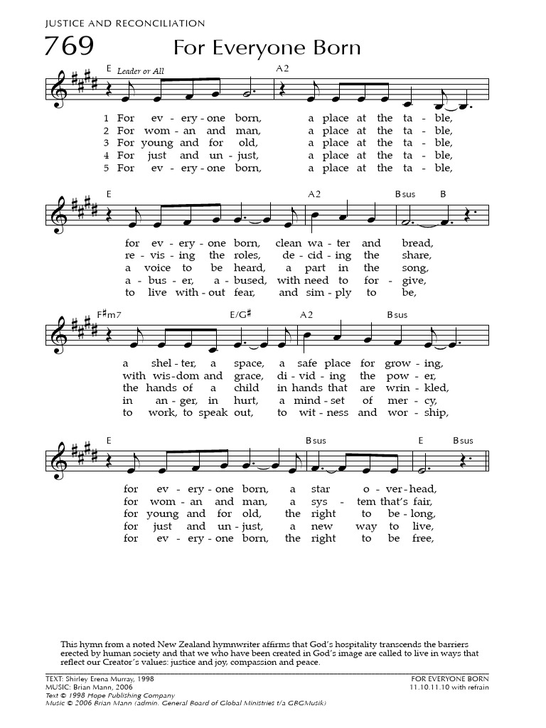 For-Everyone-Born (Lead Sheet) | PDF