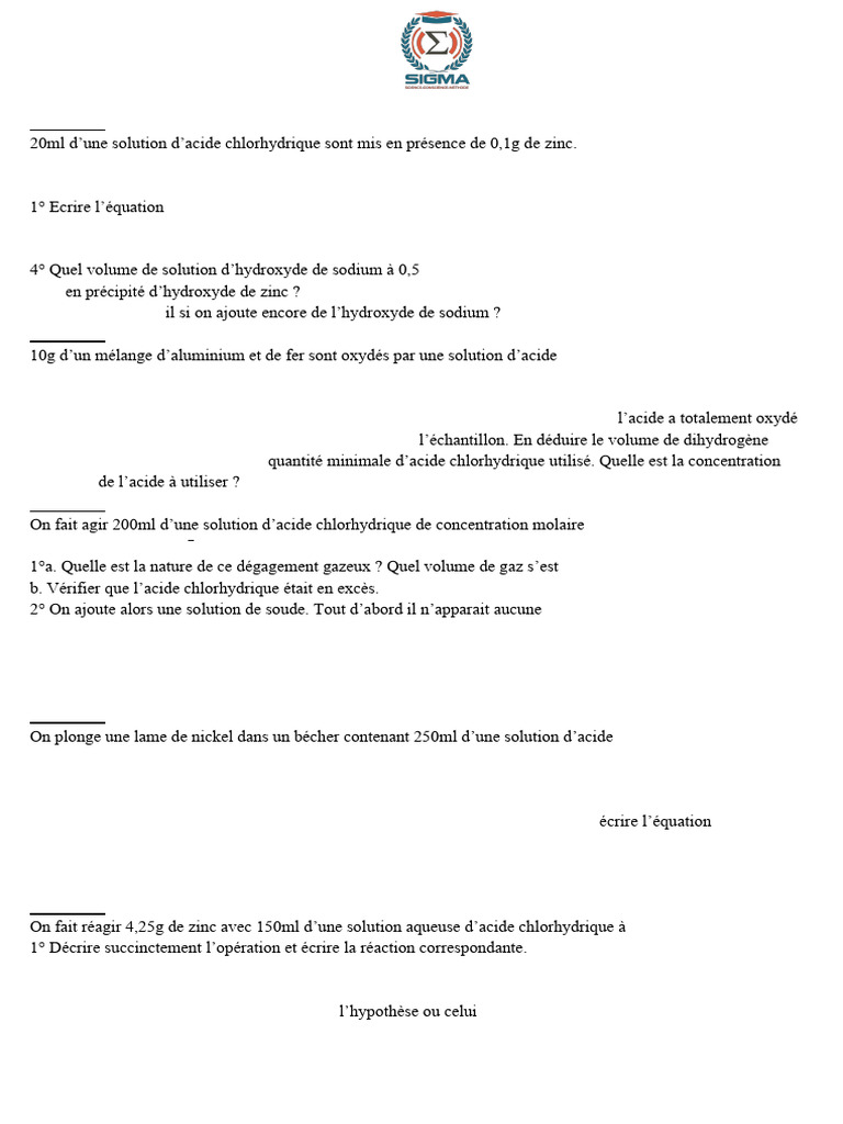 Oxydoréduction en solution aqueuse | PDF | Cuivre | Réaction d ...
