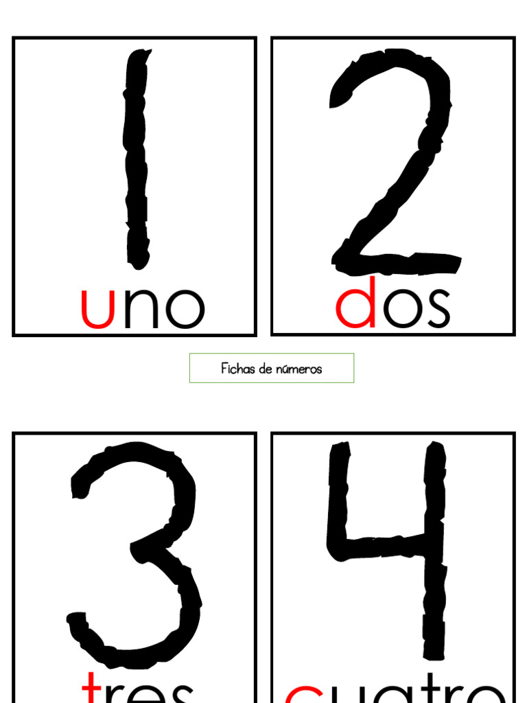 Fichas de Numeros | PDF