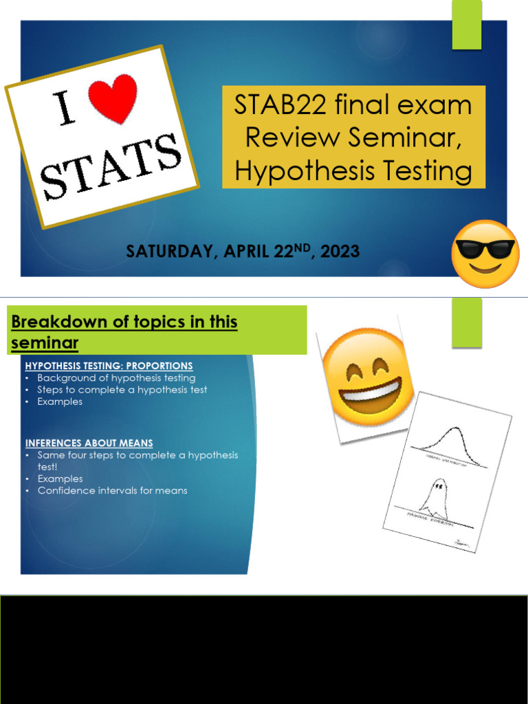 Hypothesis Testing Review Seminar | PDF | P Value | Probability And ...