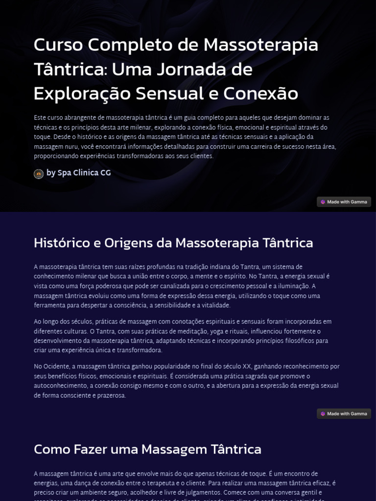 Curso de Massoterapia Tântrica | PDF | Massagem | Tantra
