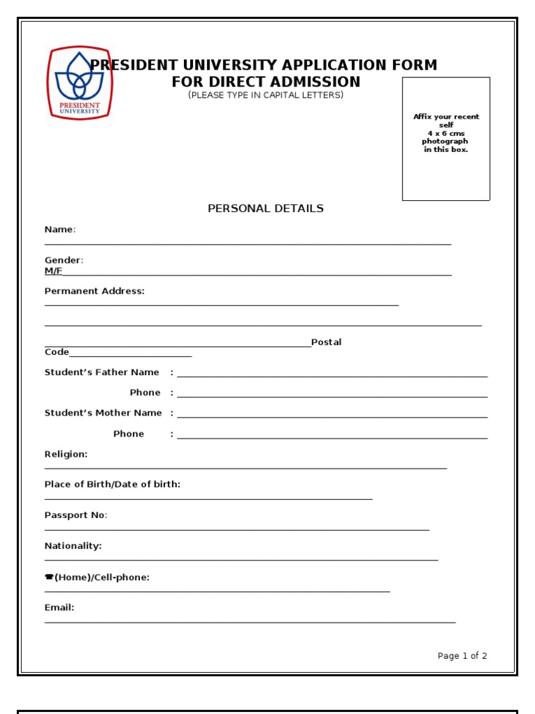 Direct Admission Application | PDF | Career & Growth | Business