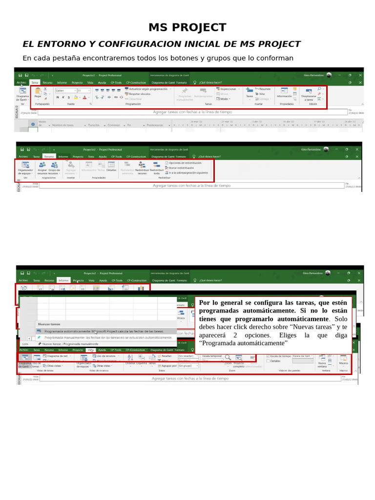 Configuración Inicial de MS Project | PDF