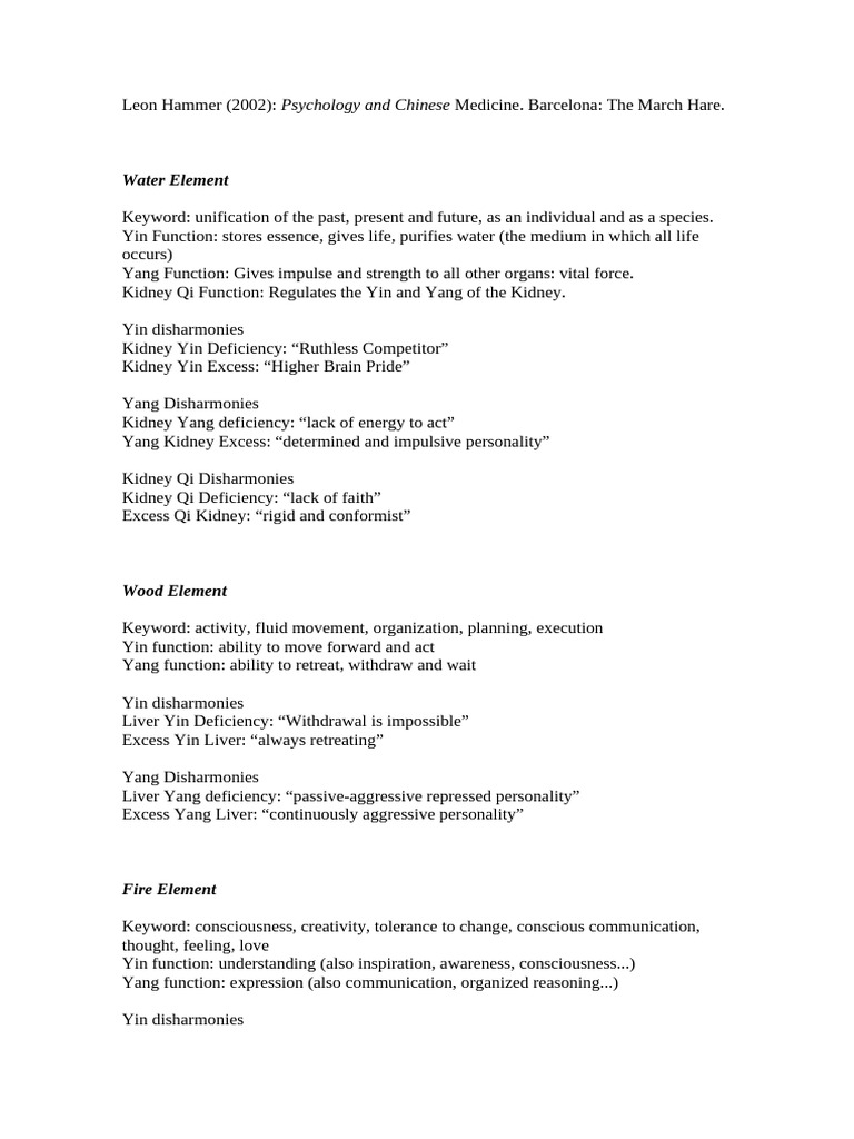 Psychology and Chinese Medicine | PDF | Yin And Yang | Traditional ...