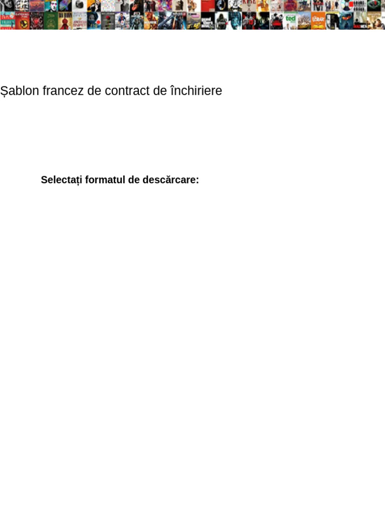 Șablon de Contract de Închiriere În French | PDF