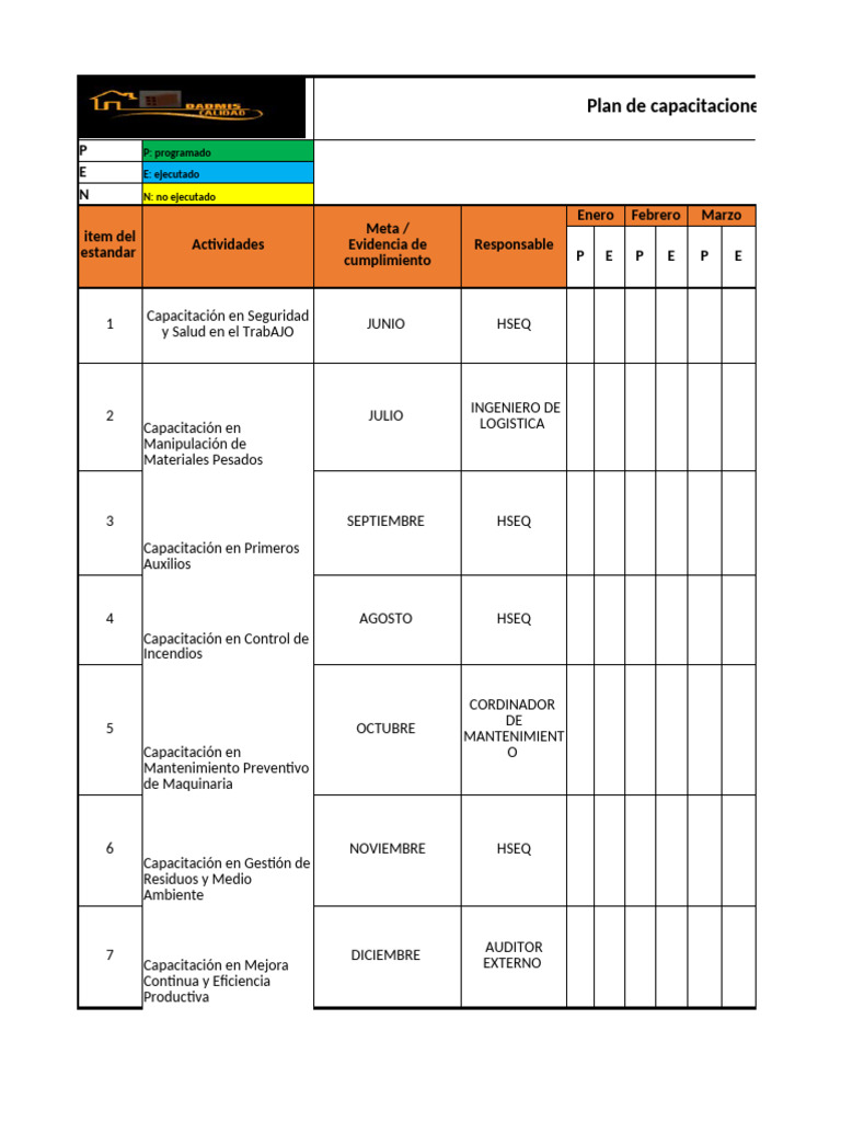 Plan de Capacitación Anual 2024 | PDF