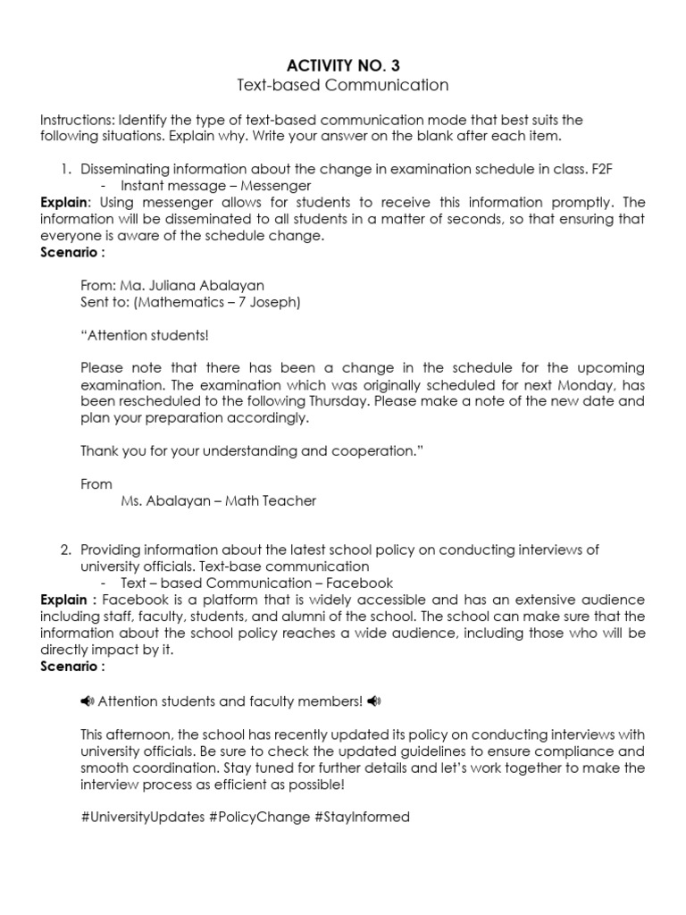 Types of Text-Based Communication | PDF | Communication | Instant Messaging