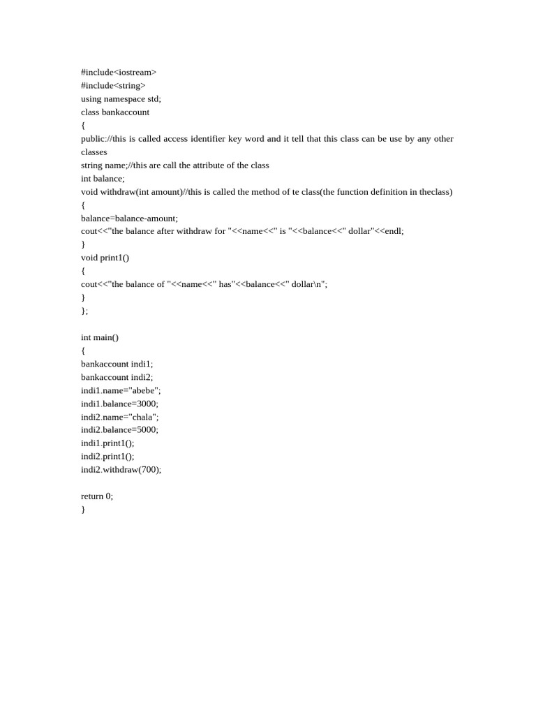 Class Definition in c++ | PDF