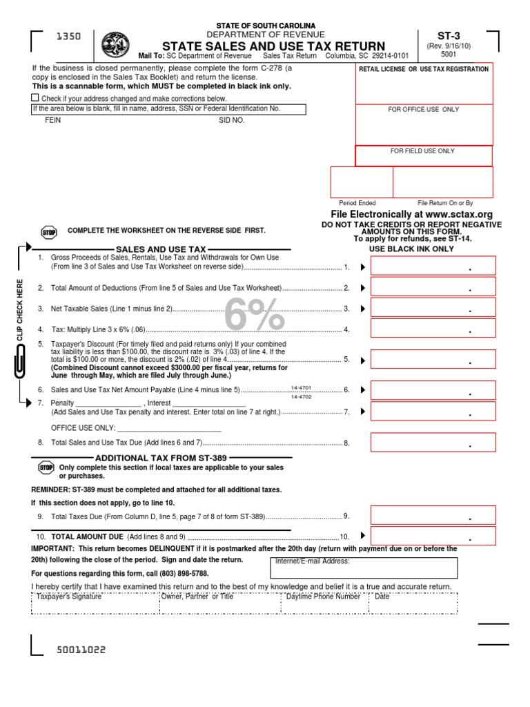 State Sales and Use Tax Return | PDF | Sales Taxes In The United States ...