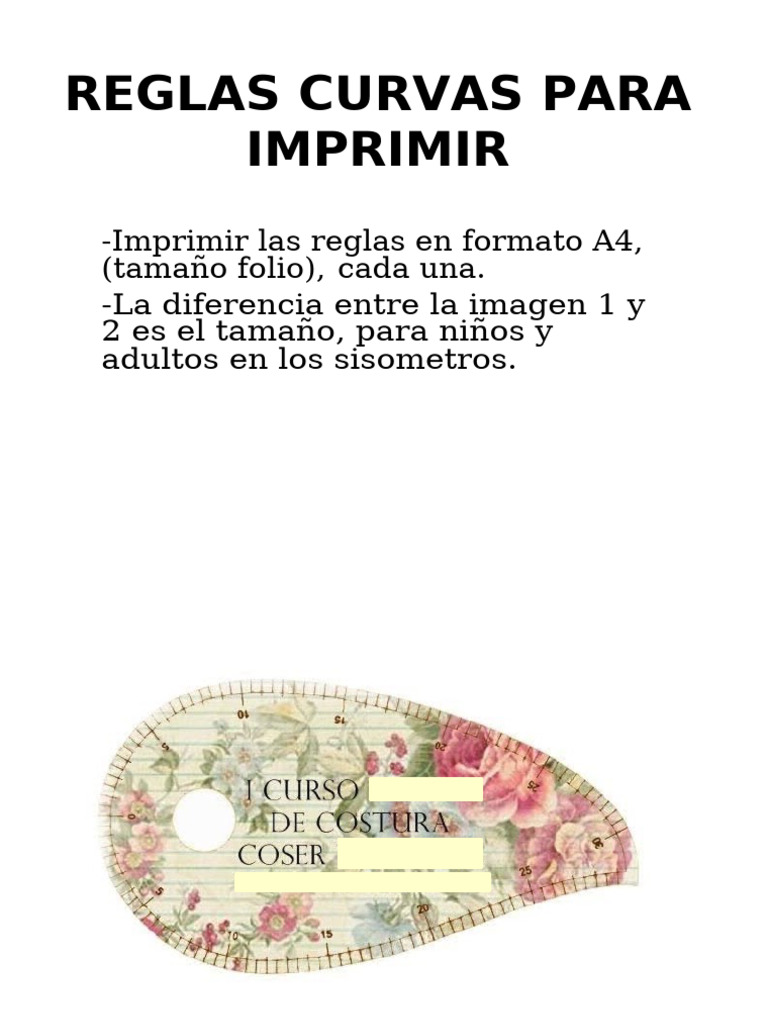 Reglas Curvas para Imprimir | PDF