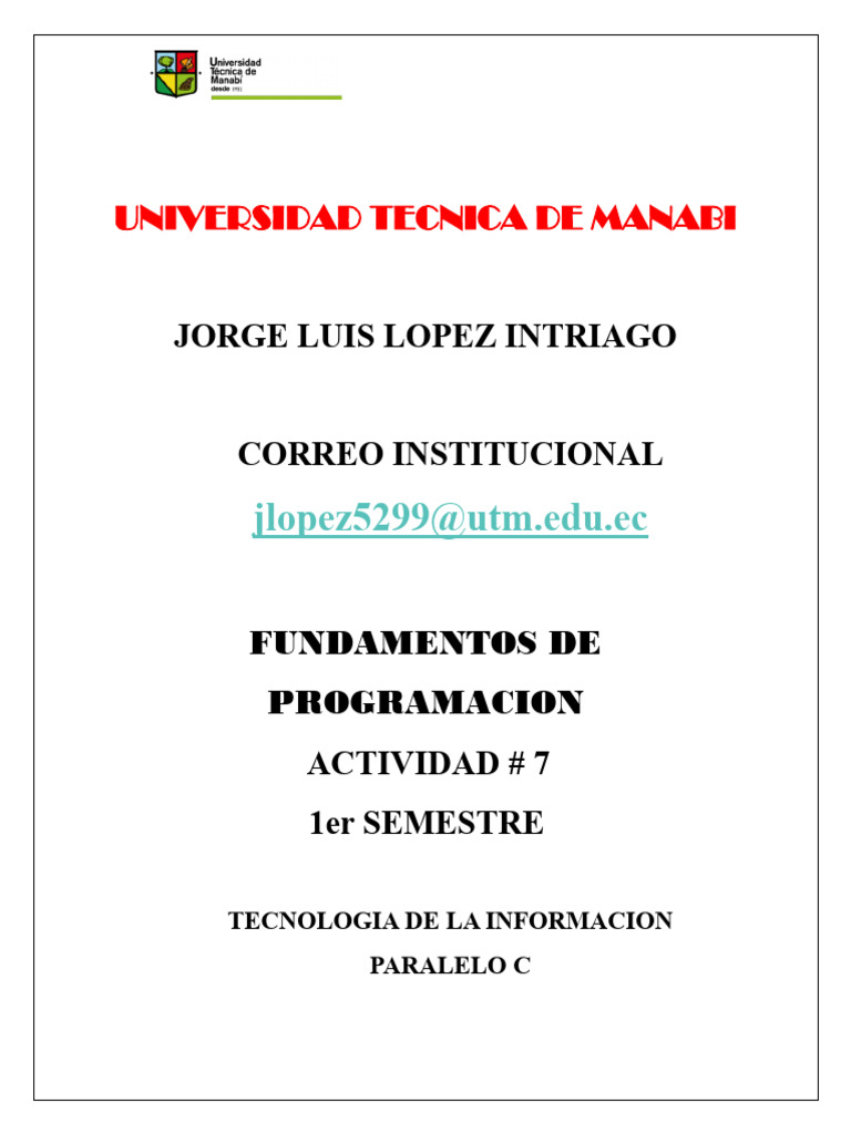 Actividad 7 Jorge Fundamentos Programacion | PDF | Python (lenguaje de ...