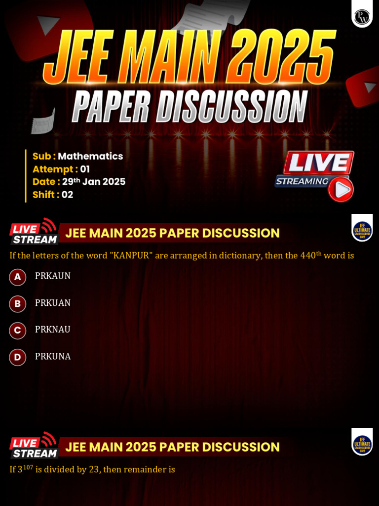JEE Main 2025 Mathematics Paper Analysis | PDF | Mathematical Objects ...