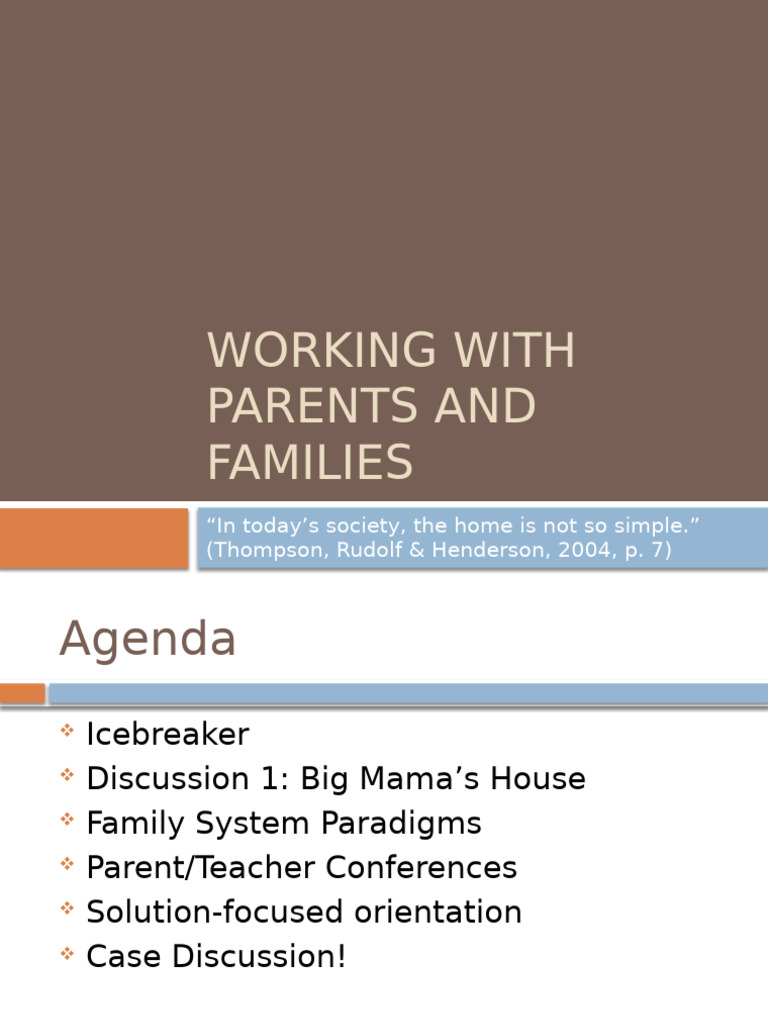 Working With Families | PDF | Family Therapy | Parenting
