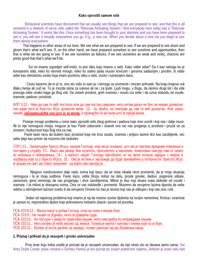 Kako Oprostiti Samom Sebi 20juli09 | PDF