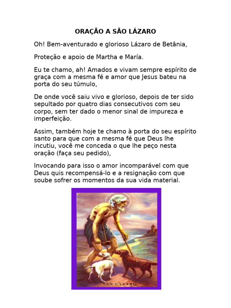 Oração A São Lázaro | PDF