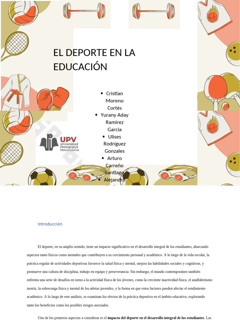 Impacto del Deporte en la Educación | PDF | Deportes | Inclusión ...