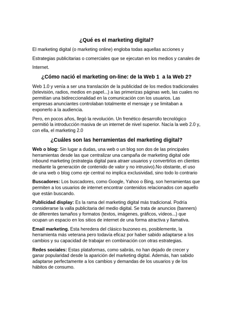 Introducción al Marketing Digital | PDF | Publicidad digital | Marketing