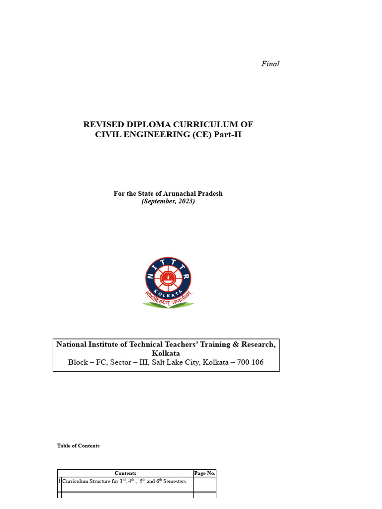 Revised Civil Engineering Curriculum 2023 | PDF | Bending | Concrete