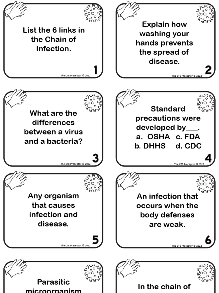Task card infection control (1) (1) | PDF | Infection | Pathogen
