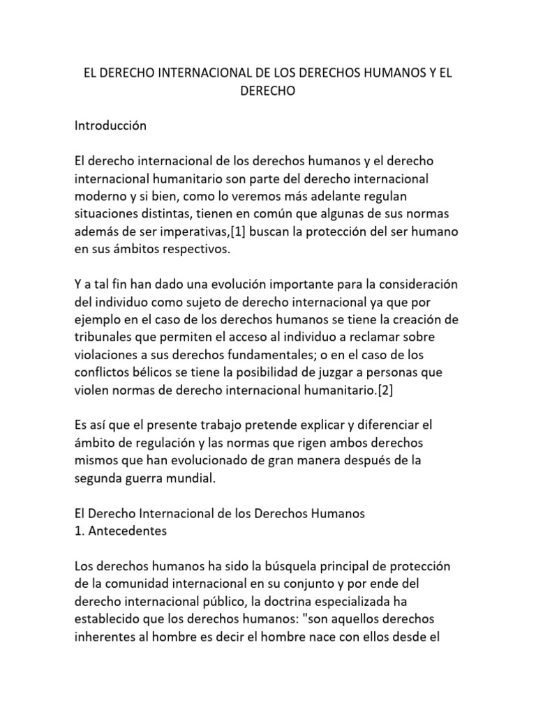Derecho Internacional y Derechos Humanos | PDF | Movimiento ...