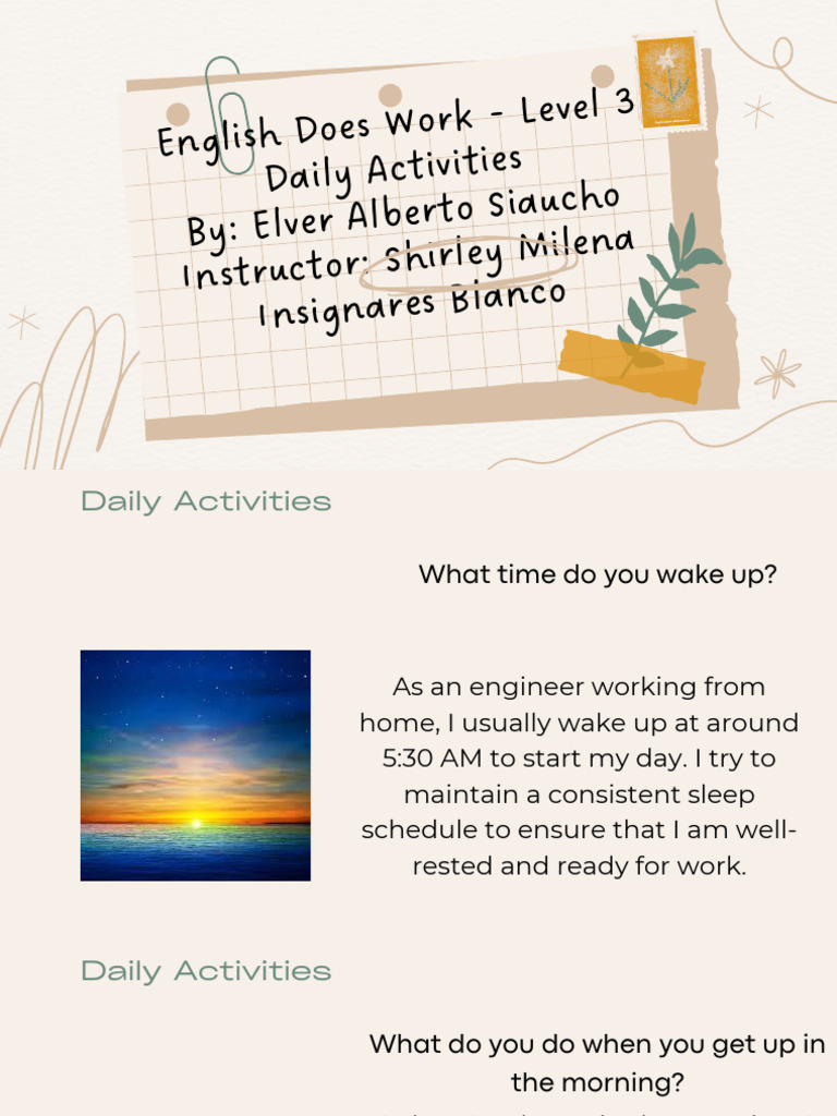 Present Daily | PDF | Lunch | Eating Behaviors Of Humans