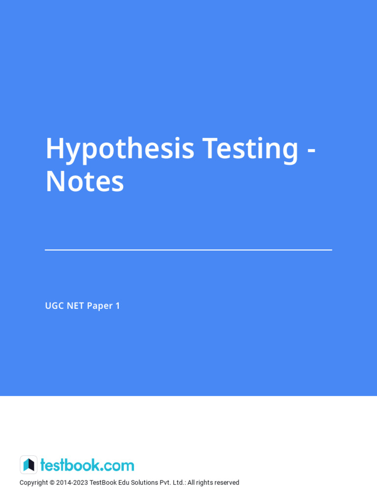Hypothesis Testing Overview for UGC NET | PDF | Statistical ...
