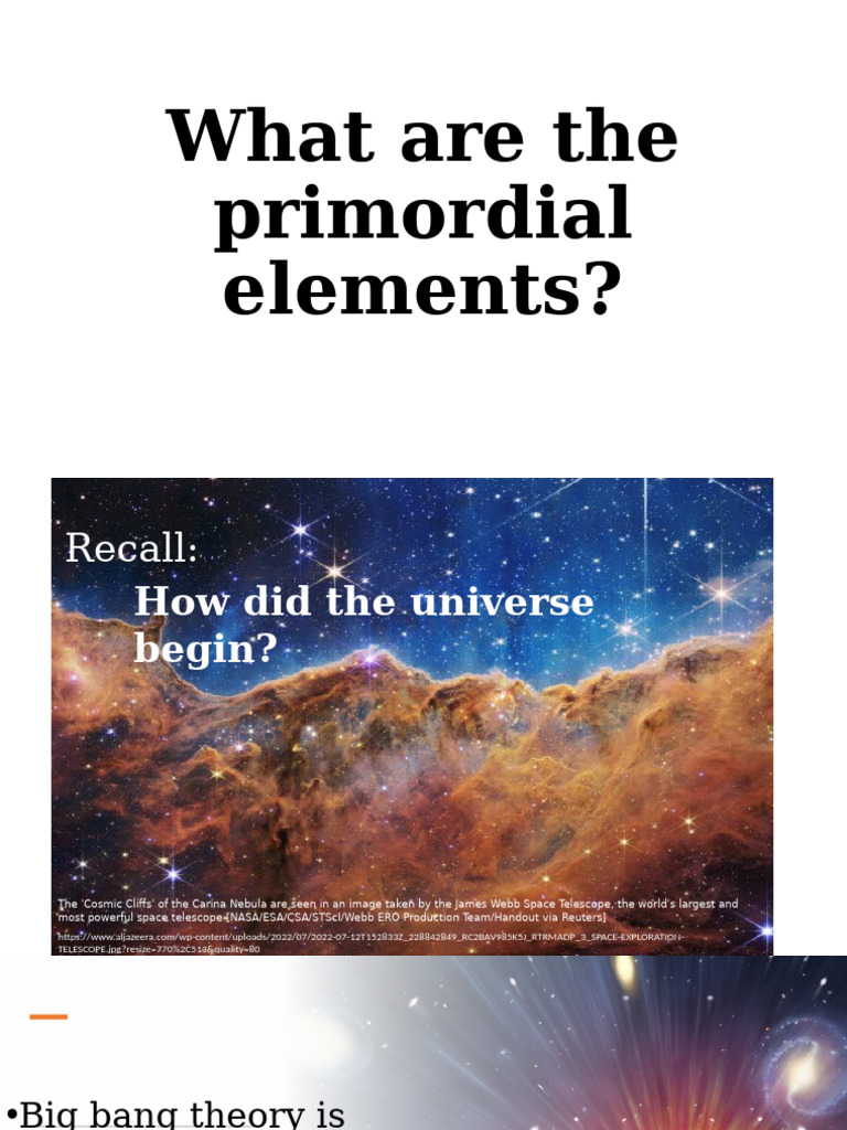Formation of Primordial Elements | PDF | Stars | Nuclear Fusion