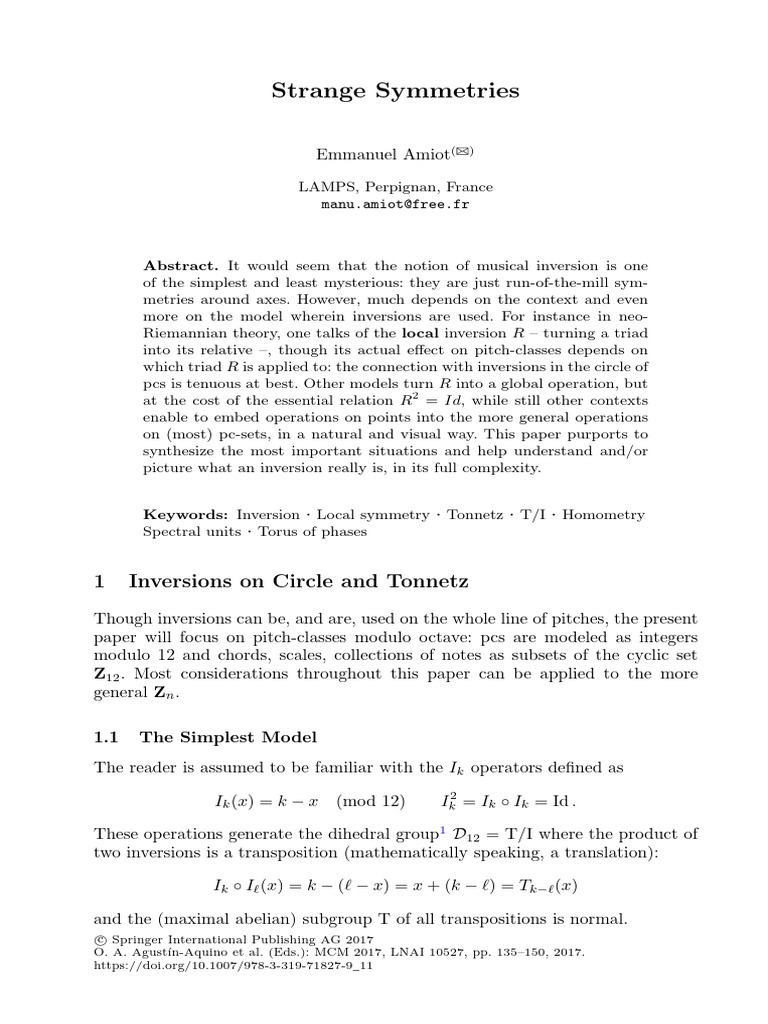 Understanding Musical Inversions and Symmetries | PDF | Group ...