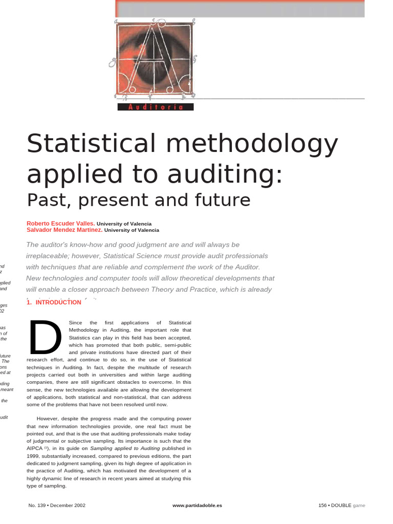 Statistical Methods in Auditing Evolution | PDF | Statistics | Sample ...
