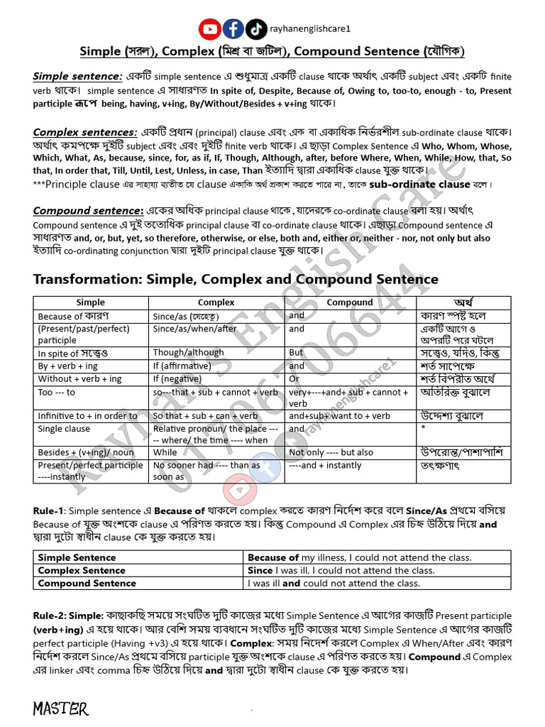 Sentence Structures: Simple, Complex, Compound | PDF | Sentence ...