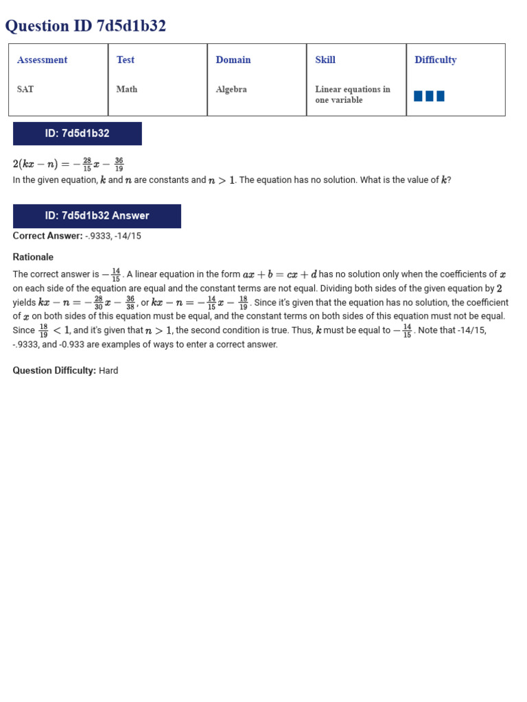 sat qb 2 | PDF | Equations | Algebra
