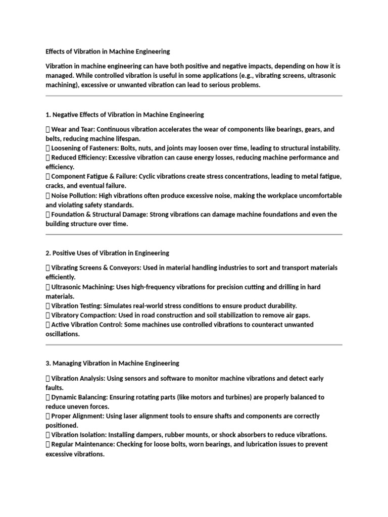 Effects of Vibration To Engineering | PDF | Bearing (Mechanical) | Machines