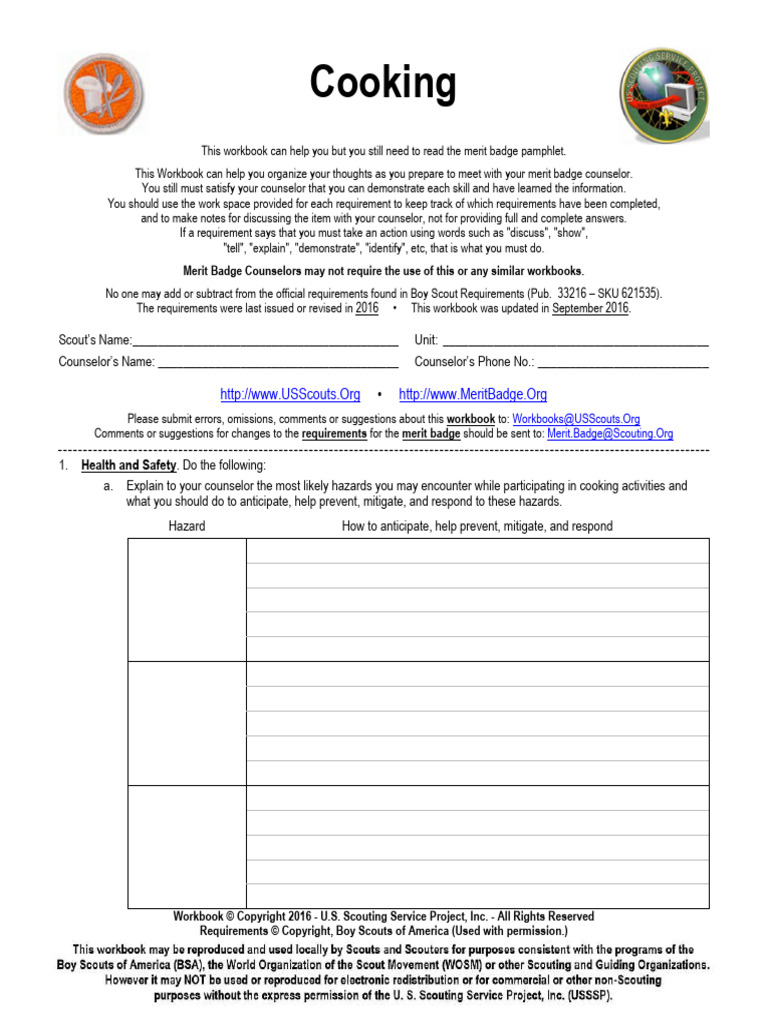 Cooking Merit Badge PDF | PDF | Meal | Cooking