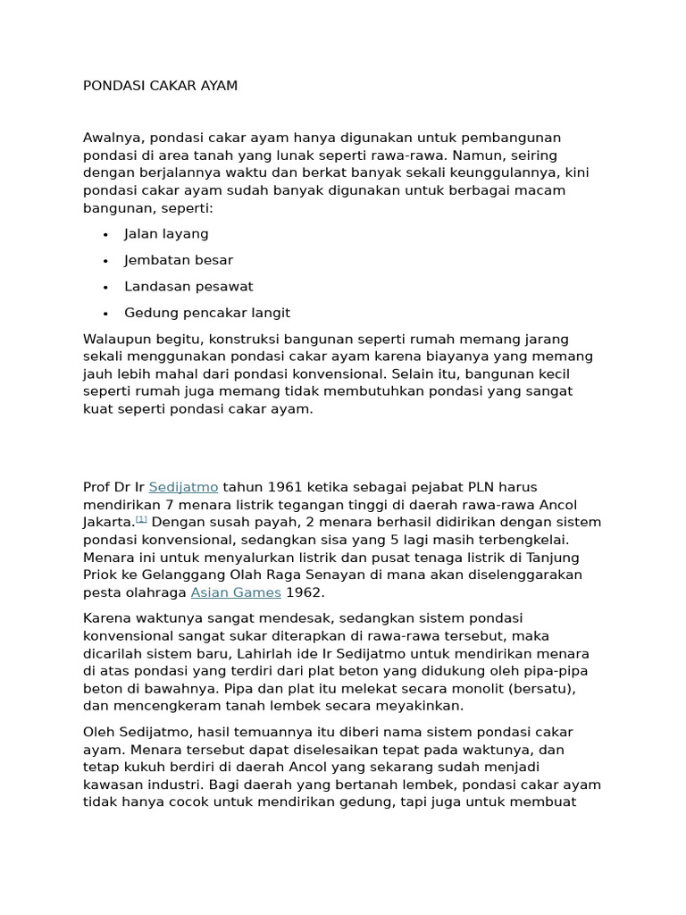 Keunggulan Pondasi Cakar Ayam | PDF