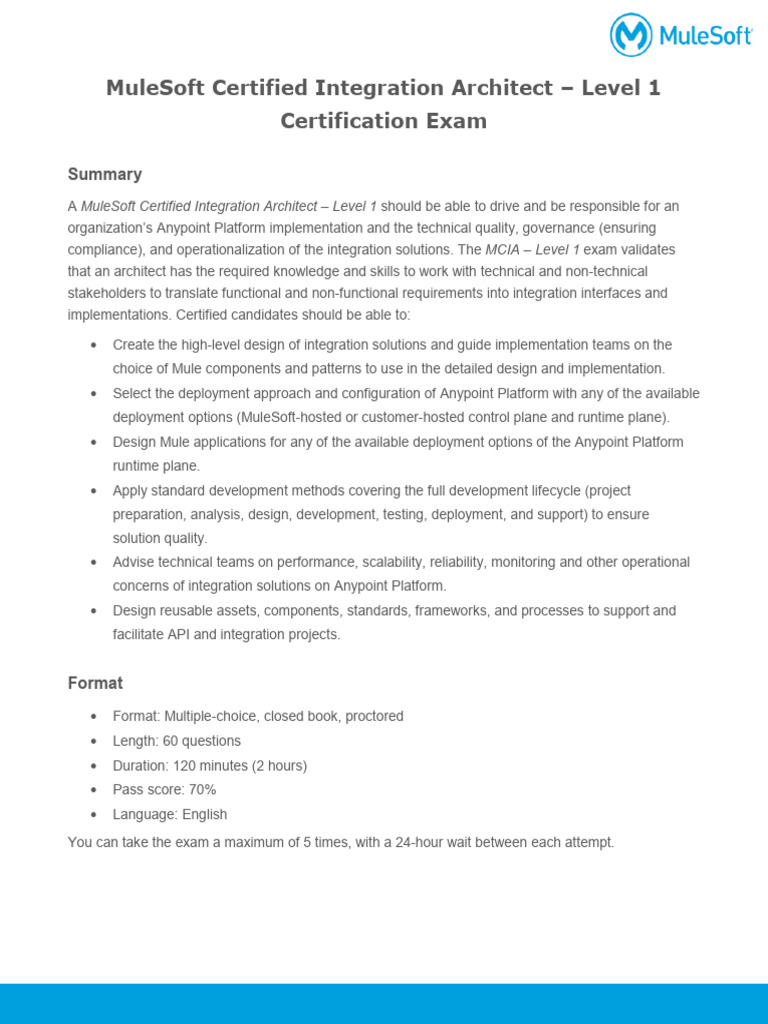 MuleSoft Integration Architect Exam Guide | PDF | Computing ...