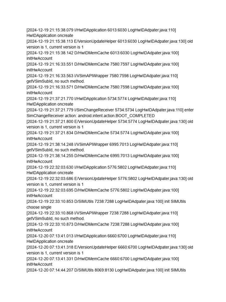 HwIDApplication Log Analysis 2024 | PDF