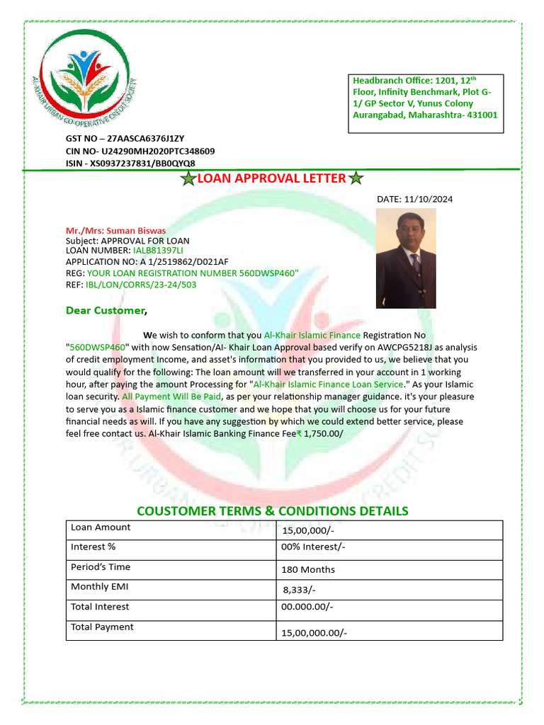 Al Khair Bank Approval Letter PDF Islamic Banking And Finance Banks