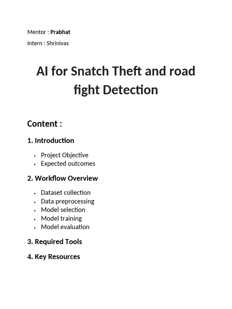 AI for Theft and Fight Detection System | PDF | Artificial Intelligence ...