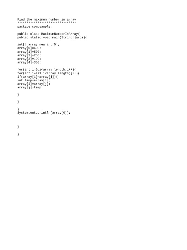 Maximum Number Array | PDF