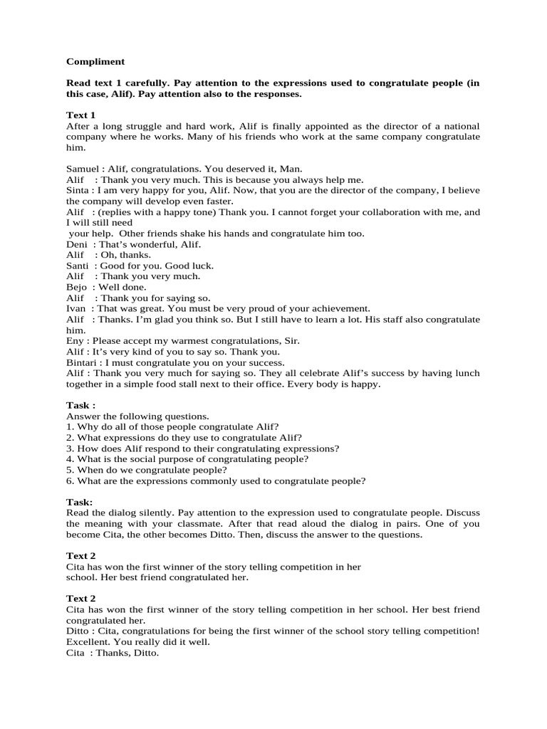Compliment | PDF