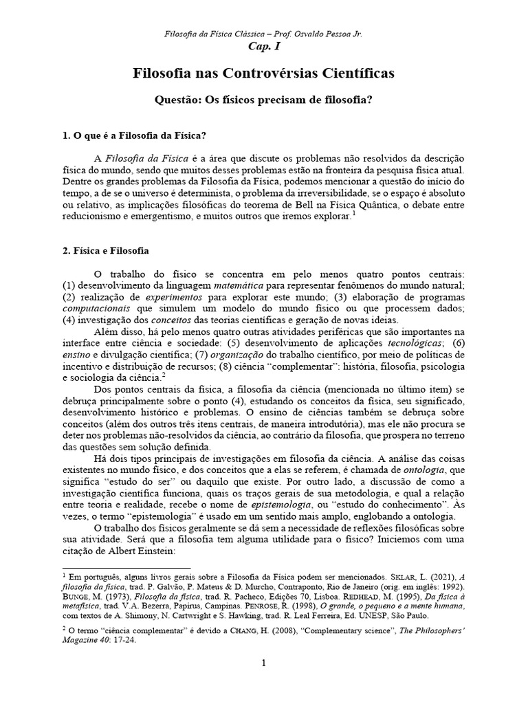 Filosofia da Física: Questões e Controvérsias | PDF | Science | Física