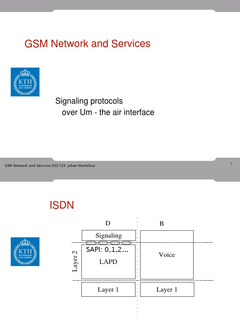 GSM Network and Services: Signaling Protocols Over Um - The Air ...