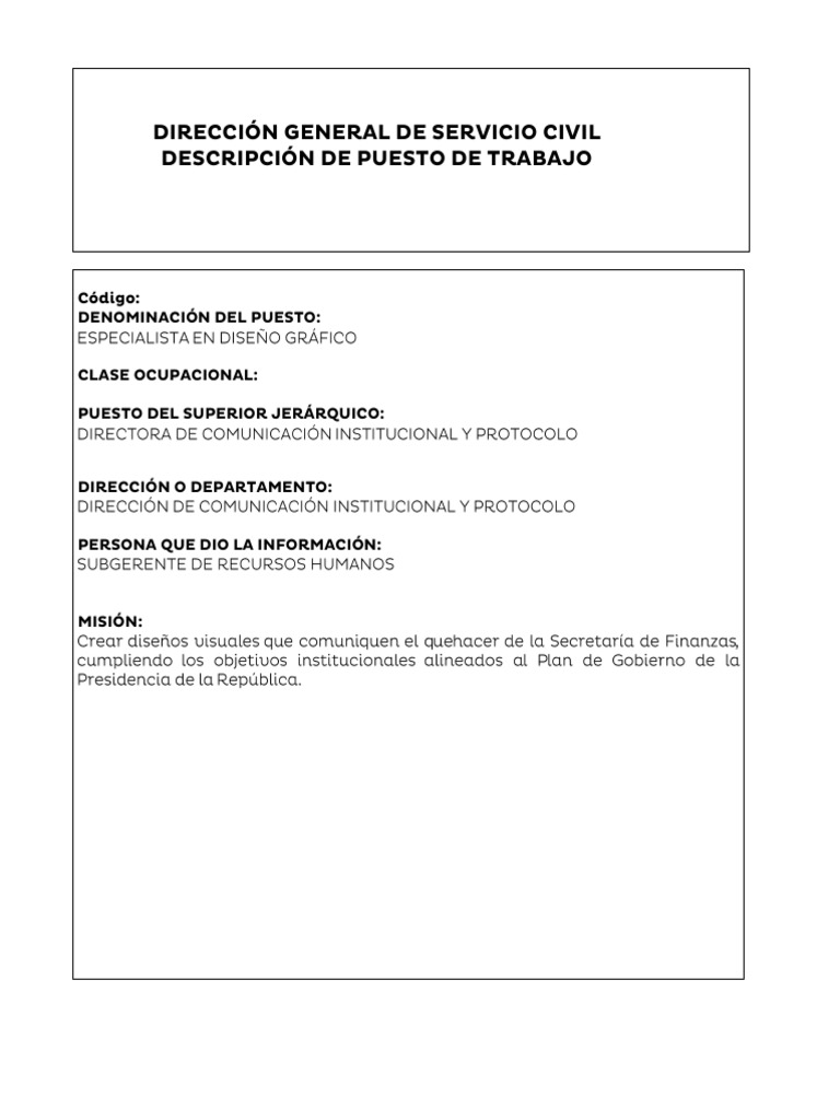Descripción de Puesto: Productor Audiovisual | PDF