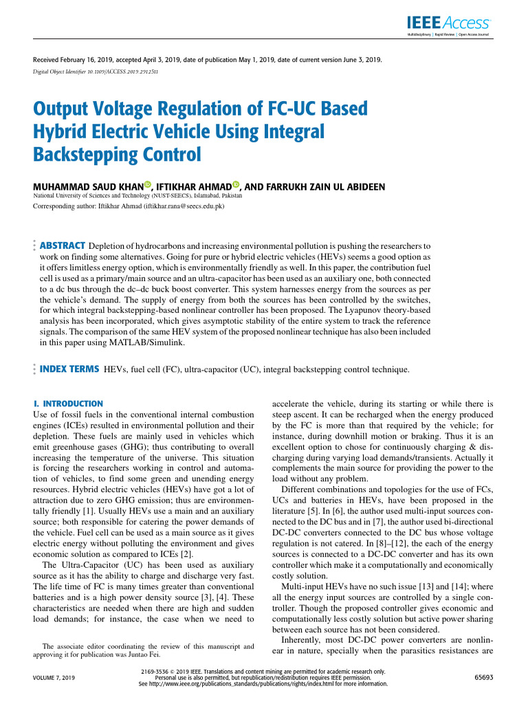 Voltage Regulation in Hybrid Electric Vehicles | PDF | Hybrid Vehicle ...