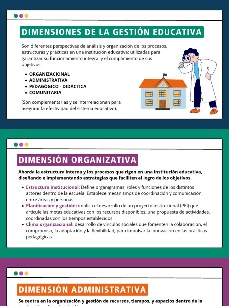 Dimensiones Clave en Gestión Educativa | PDF | Enseñando | Plan de estudios