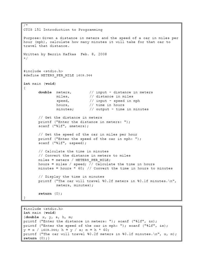 03 SampleC Program | PDF